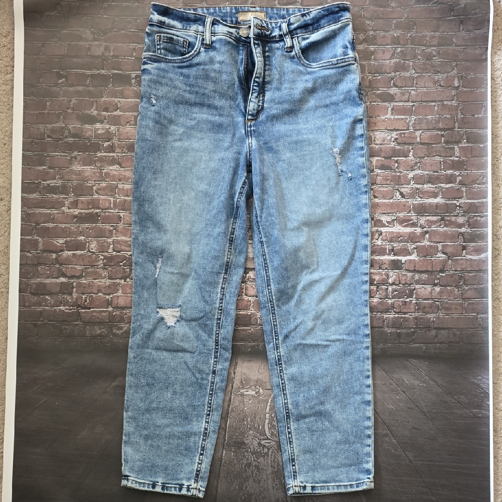 Kut from the Kloth Light Blue Fab Ab Crop High Rise Straight Leg Jeans - Size 8